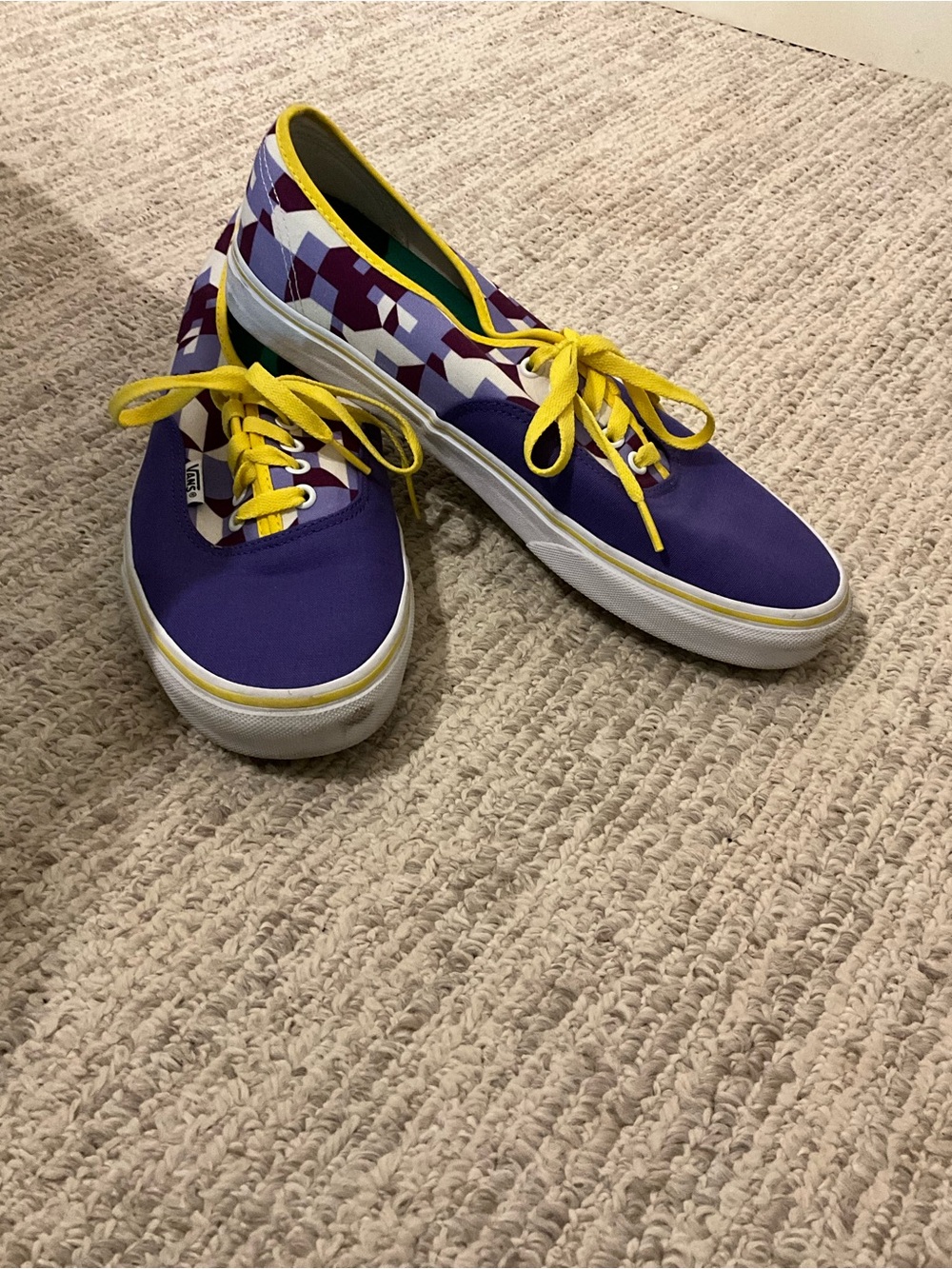Vans Low-Top Sneakers in Purple with Yellow Accents - Picture 3 of 3